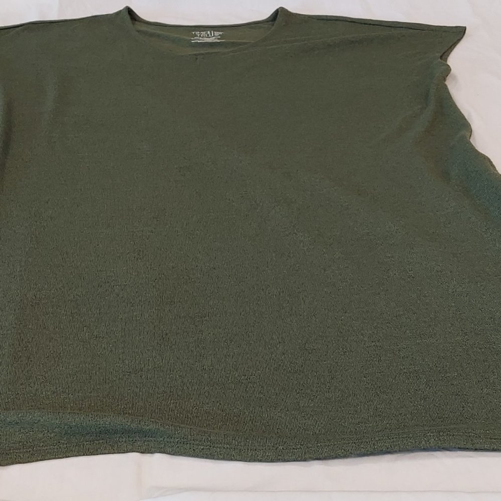 Time And Tru Women’s T-Shirt Dress XXXL Olive Green Sleeveless Stretch Rayon